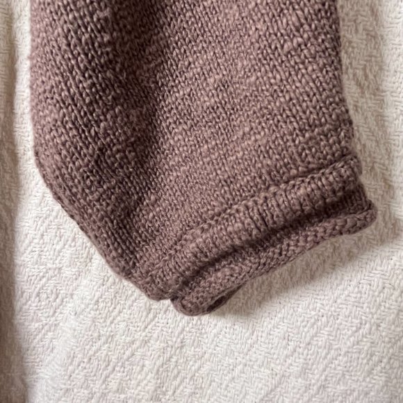 Lulu B - Raglan Knit Pullover Sweater - 100% Cotton in Deep Taupe Size M - Picture 4 of 6